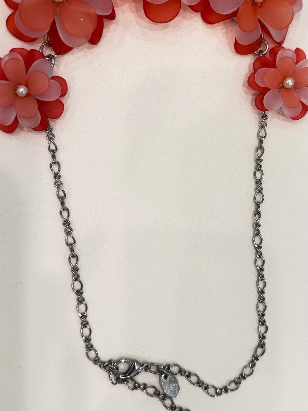 Charming Charlie Coral and Pink Floral Necklace - Picture 4 of 9